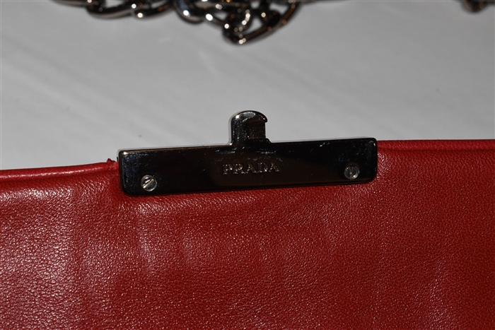 Deep Red Prada Shoulder Bag, size S