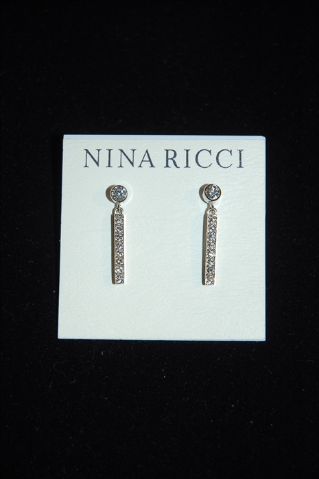 Rhodium Nina Ricci Earrings, size O/S