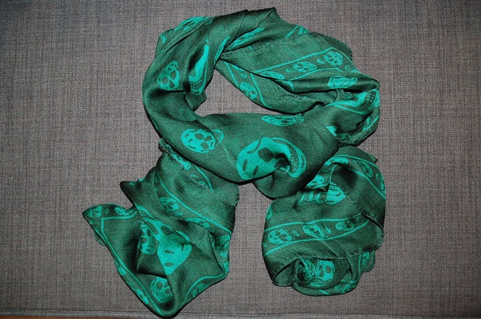 Green Tones Alexander McQueen Silk Scarf, size O/S