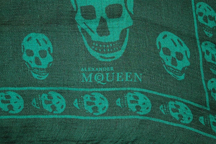 Green Tones Alexander McQueen Silk Scarf, size O/S