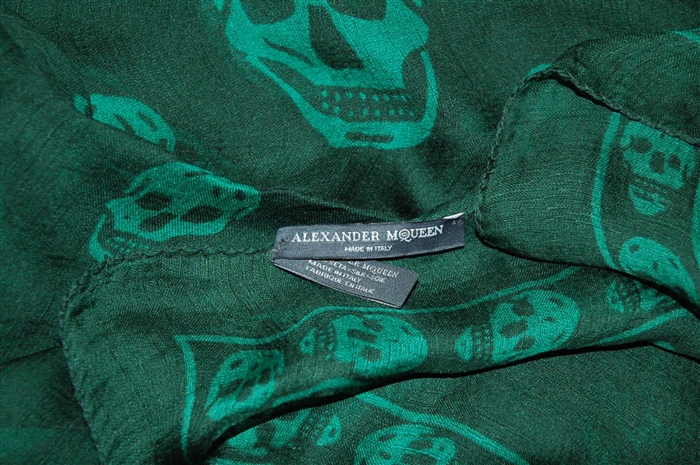 Green Tones Alexander McQueen Silk Scarf, size O/S