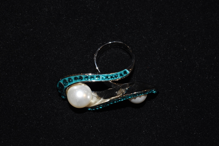 Silver Swarovski Ring, size O/S