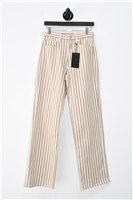 Tan Stripe Rag & Bone Straight Leg Jean, size 26