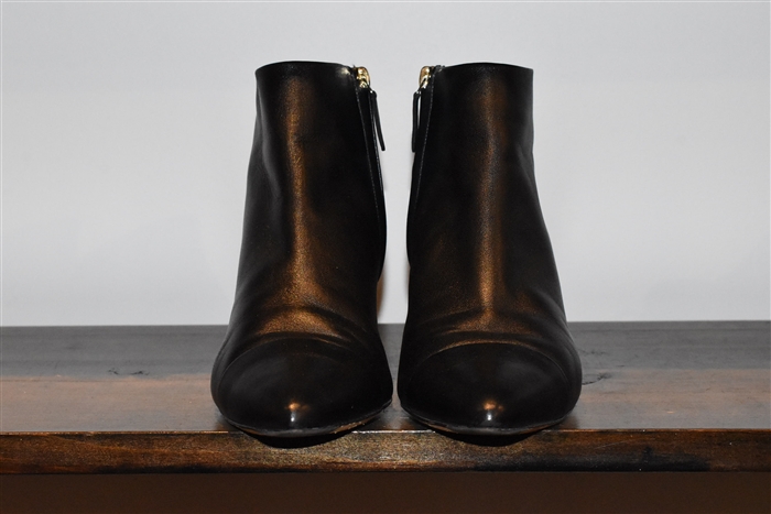 Black Leather Chanel Booties, size 9