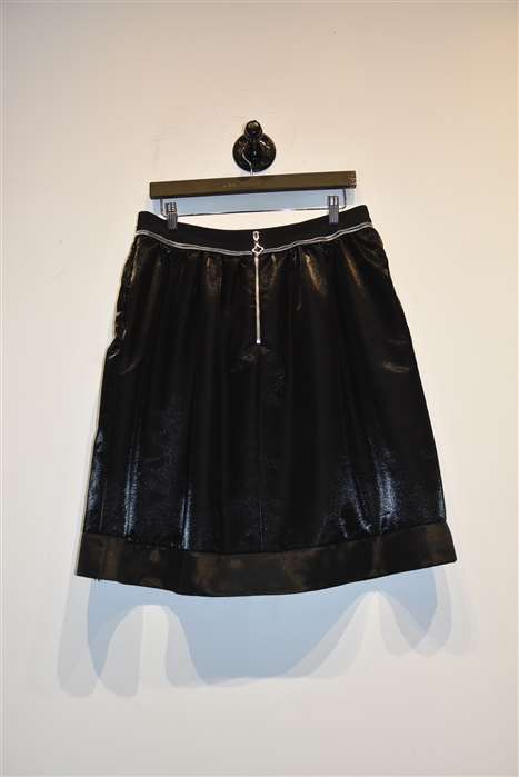 Sparkly Black Pink Tartan A-Line Skirt, size 10