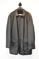Black Leather Giorgio Armani Leather Jacket, size L