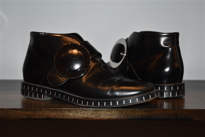 Black Leather Giorgio Armani Booties, size 7.5