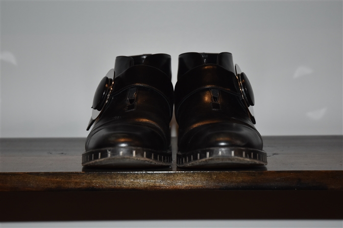 Black Leather Giorgio Armani Booties, size 7.5