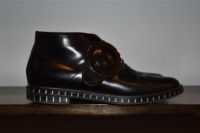 Black Leather Giorgio Armani Booties, size 7.5