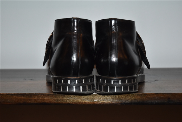 Black Leather Giorgio Armani Booties, size 7.5