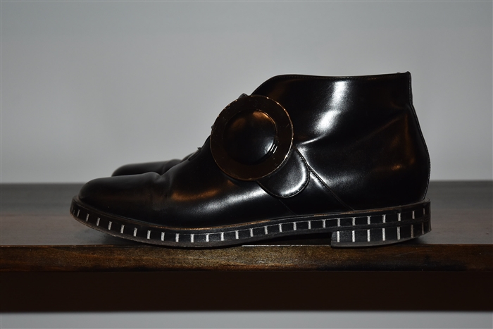 Black Leather Giorgio Armani Booties, size 7.5
