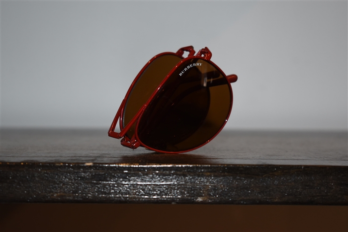 Deep Red Burberry Sunglasses, size O/S