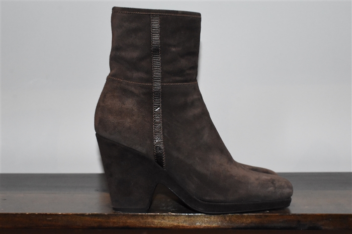 Brown Suede Prada Ankle Boots, size 7.5