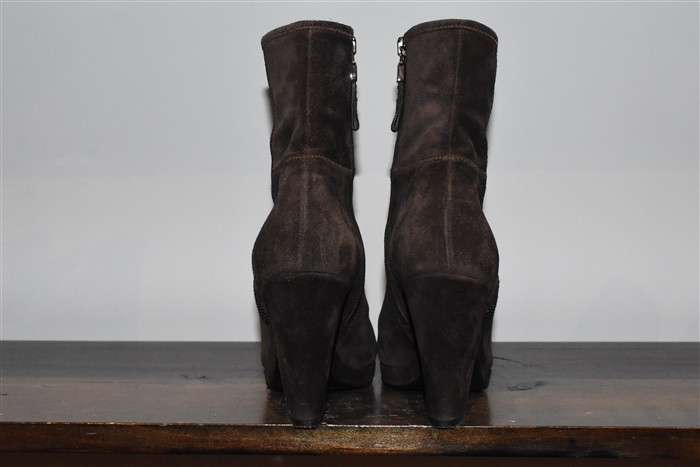 Brown Suede Prada Ankle Boots, size 7.5