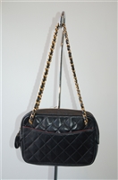 Black Leather Chanel - Vintage Purse, size S