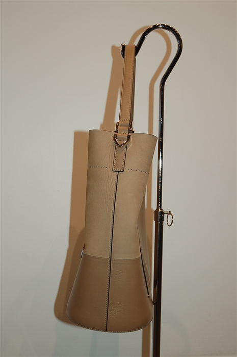 Tan Michael Kors Collection Bucket Bag, size M