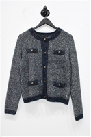 Navy Melange Maje Cardigan, size M