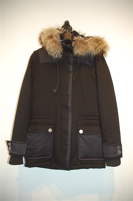 Basic Black Maje Parka, size 6
