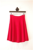 Bright Red Pink Tartan A-Line Skirt, size S