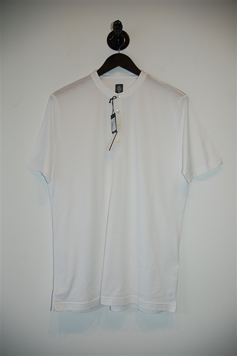 Crisp White Eleventy Henley, size L