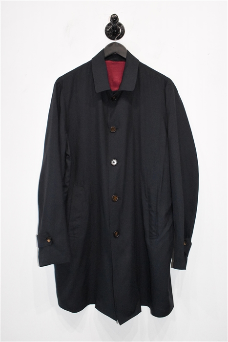 Navy Eleventy Car Coat, size M