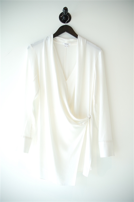 Soft White Helmut Lang Wrap Blouse, size M