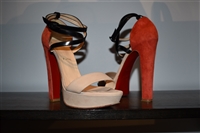Colour Blocked Christian Louboutin Platform Sandals, size 8