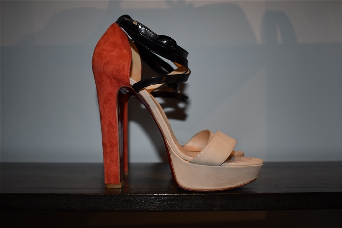 Colour Blocked Christian Louboutin Platform Sandals, size 8