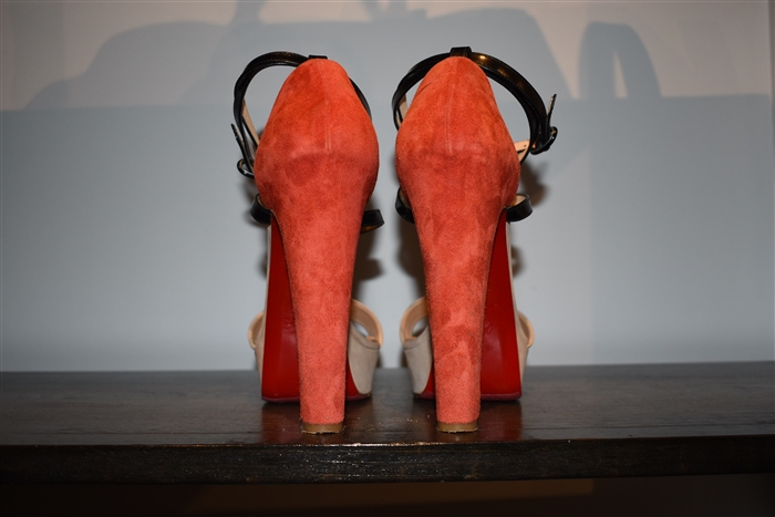 Colour Blocked Christian Louboutin Platform Sandals, size 8