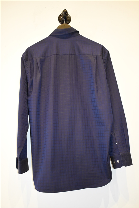 Navy Check Brioni Button Shirt, size M