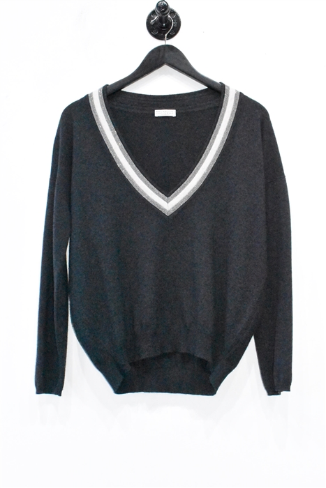 Charcoal Brunello Cucinelli Cashmere Sweater, size S