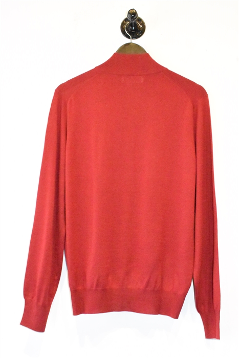 Dark Red Brunello Cucinelli Zippered Sweater, size M