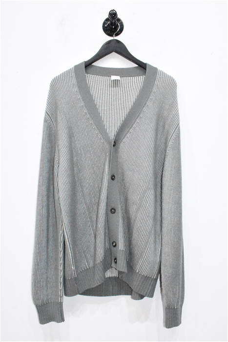 Gray Stripe Eleventy Cardigan, size L