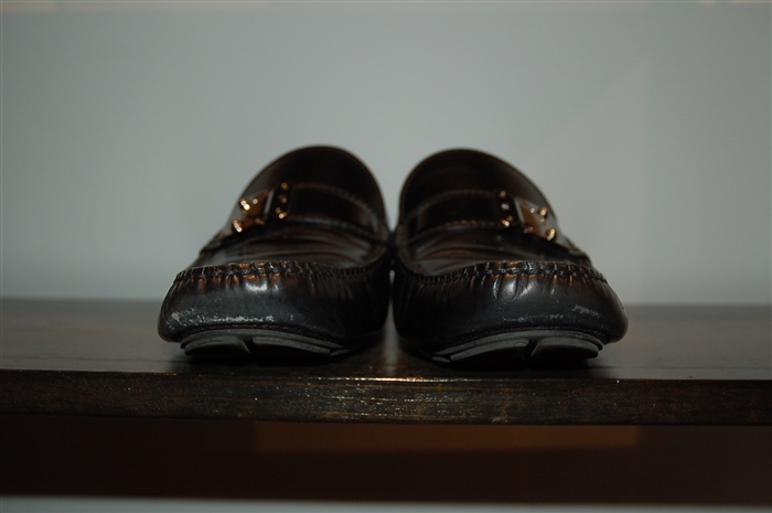 Black Leather Louis Vuitton Moccasin, size 11.5