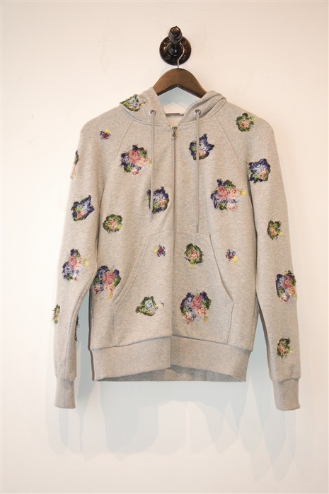 Heather Gray Sportmax Zippered Hoodie, size S