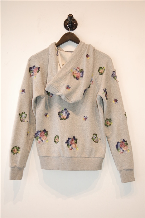 Heather Gray Sportmax Zippered Hoodie, size S