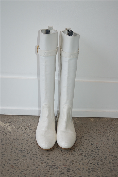 Milky White Versace Jeans Couture Boots, size 7.5