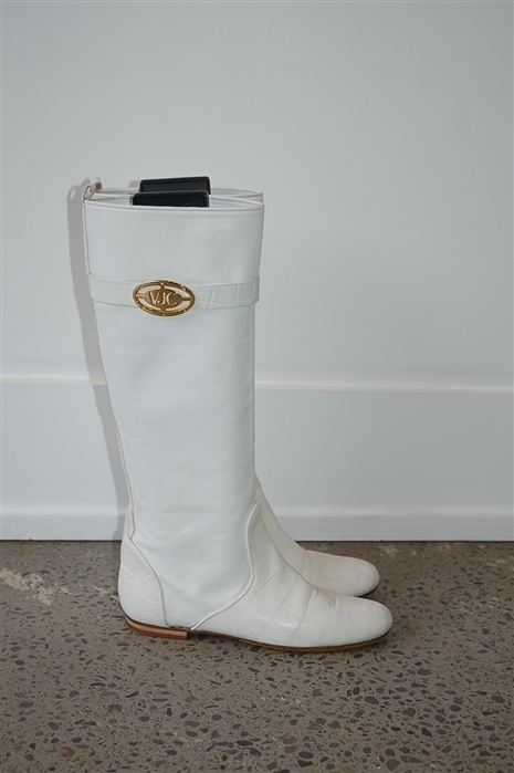 Milky White Versace Jeans Couture Boots, size 7.5