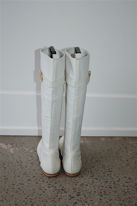 Milky White Versace Jeans Couture Boots, size 7.5