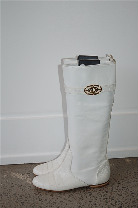 Milky White Versace Jeans Couture Boots, size 7.5