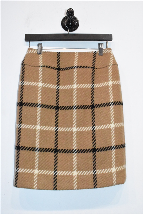 Beige Check Dolce & Gabbana Pencil Skirt, size 2