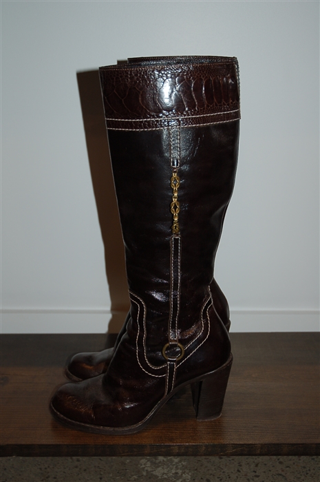 Dark Leather Costume National Boots, size 8