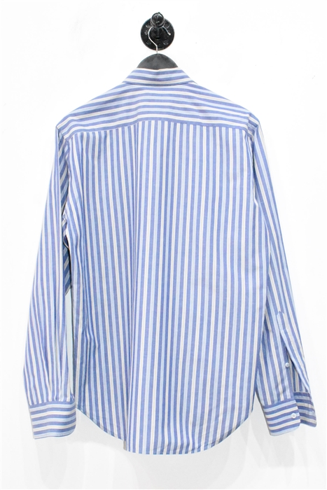 Blue Stripe Loro Piana Button Shirt, size M