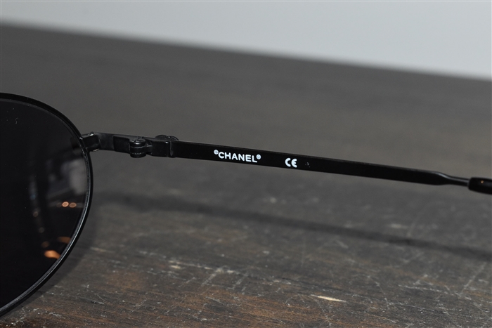 Matte Black Chanel Sunglasses, size O/S