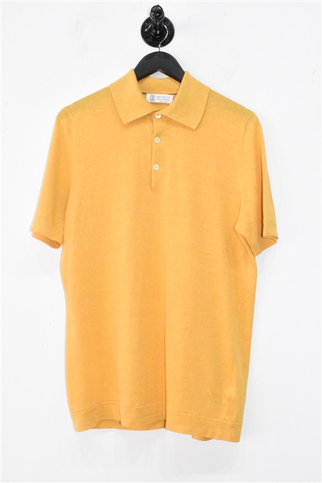 Mustard Brunello Cucinelli Polo, size L