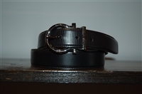 Black Leather Salvatore Ferragamo Belt, size M