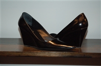 Black Leather Prada Wedge, size 8