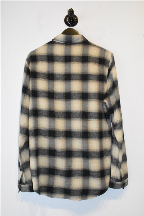 Beige Plaid John Elliott Button Shirt, size L