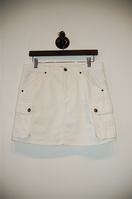 Soft White Burberry Denim Skirt, size 6