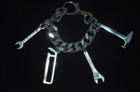Silver Moschino Bracelet, size O/S